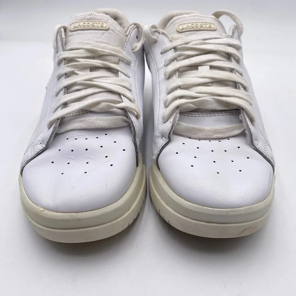 Lacoste Twin‎ Serve 0721 2 SMA Sneakers Mens 9 White Leather Court Shoes VGC